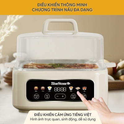 Nồi Hấp Đa Năng BlueStone MPB-7238 - 17 lít - 1300W - Điều khiển cảm ứng - Hàng Chính Hãng