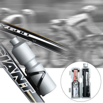 Bộ Dụng Cụ Sửa Chữa Xe Đạp Di Động Bơm Lốp Đa Năng Mini Và Vá Săm Xe Đạp Gắn Sườn Xe (Dạng Bình Nước) MaiLee