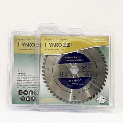 LƯỠI CƯA GỖ TCT CẮT ĐƯỢC ĐINH 52 RĂNG đường kính phi Ø 180mm KYNKO WYZ180052P