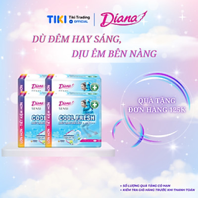 Combo 4 Băng vệ sinh Diana Sensi Cool Fresh siêu mỏng cánh gói 20 miếng