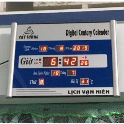 ĐỒNG HỒ LED TREO TƯỜNG LỊCH VẠN NIÊN CÓ BÁO GIỜ NGÀY THÁNG NĂM THỨ NHIỆT ĐỘ HÀNG CHUẨN 
