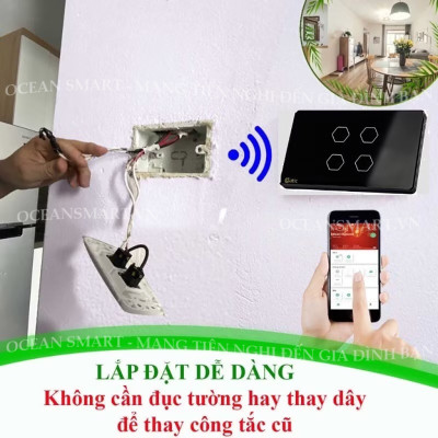 Công Tắc Cảm Ứng, Công Tắc Wifi Thông Minh Datic - DTSW