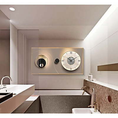 Tranh đồng hồ tráng gương nghệ thuật tranh phong cách tối giản kèm pin và đinh treo