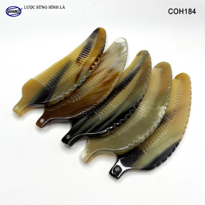 Lược Sừng Hình Lá Bằng Sừng Uốn Lượn Tinh Xảo Xuất Nhật - COH184