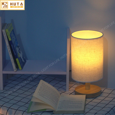 Đèn Ngủ Gỗ HUTA Light For Life G1 Chao Tròn Vintage Dễ Thương, Decor Trang Trí Phòng Ngủ, Điều Chỉnh Độ Sáng, Bóng Led Sáng Vàng Tiết Kiệm Điện