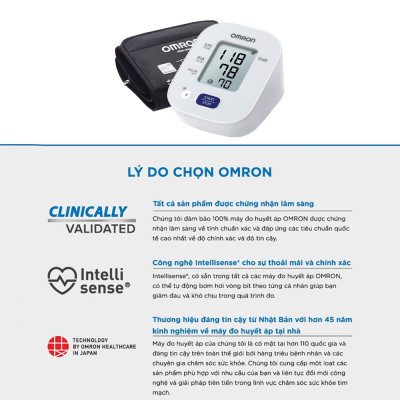 Máy Đo Huyết Áp Điện Tử Omron HEM-7143T1 Kết Nối Bluetooth, Lưu Trữ 30 Dữ Liệu Đo - Hành Chính Hãng