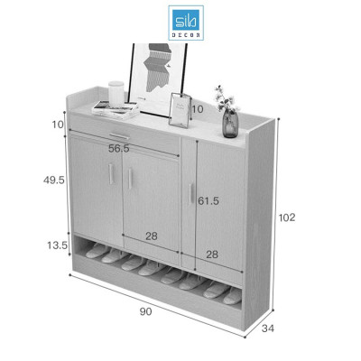 Tủ Giày Gia Đình Hiện Đại Nhiều Ngăn, Tiết Kiệm Diện Tích Thương Hiệu SIB Decor TG06