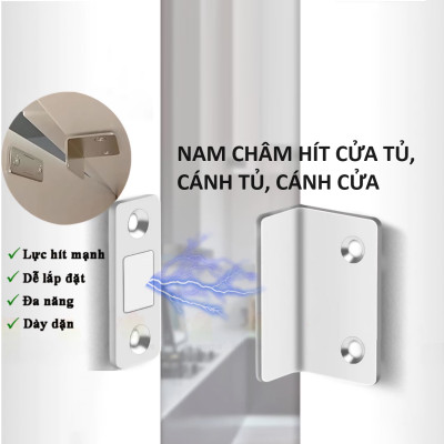 Nam Châm Gắn Cánh Tủ, Giữ Cánh Cửa Có Lực Hút Mạnh - Giữ Chốt Cánh Tủ Quần Áo, Ngăn Kéo, Tủ Bếp Tiện Lợi, Takyhome 3430