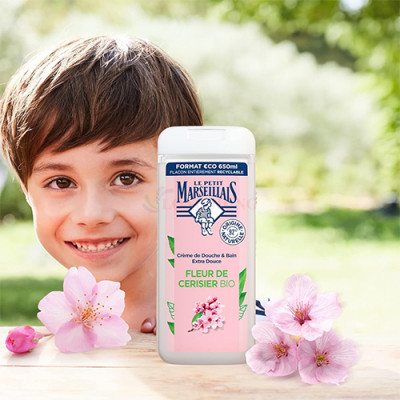 Sữa tắm 92% hữu cơ Le Petit Marseillais (650ml) - Hàng chính hãng