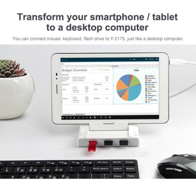 Hub USB 2.0 3 Ports + LAN + OTG Dock Unitek (Y - 2175) - HÀNG CHÍNH HÃNG