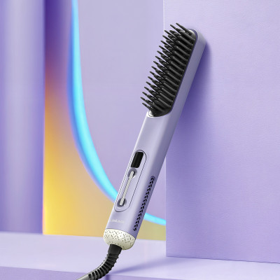 Lược điện tạo kiểu LocknLock 43W, răng nhiệt phủ sứ, công nghệ ion âm - Màu tím - ENA223PUP - Hàng chính hãng