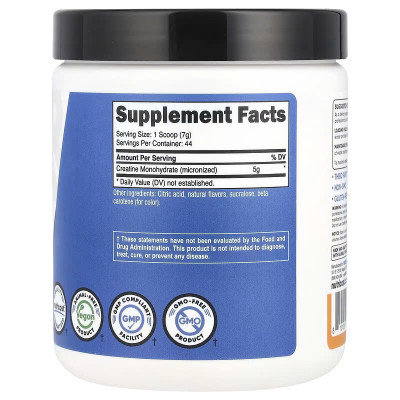 Bột Nutricost Creatine Monohydrate Powder Micronized 300G (46 Servings), Giúp Tăng Sức Mạnh