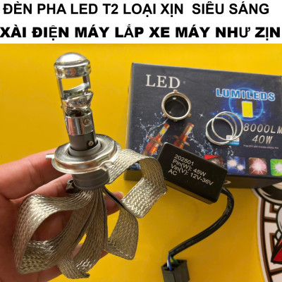 Đèn Pha LED Bi Cầu T2 – Ánh Sáng Chuẩn, Cắm Zắc Không Cần Độ Chế, Dễ Lắp Mọi Xe