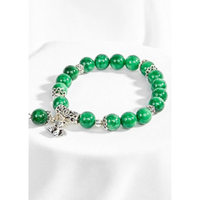 Vòng tay đá cẩm thạch sơn thủy thiên nhiên charm hồ ly Ngọc Quý Gemstones