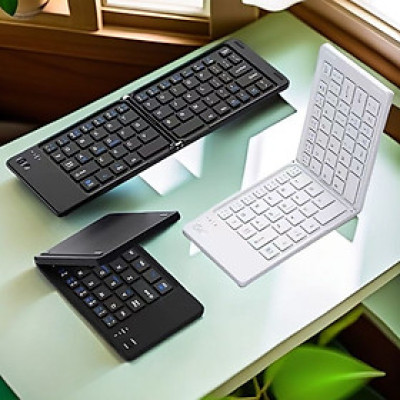 Bàn phím Bluetooth rời gấp gọn tương thích với Windows, Mac, iOS và Android kết nối điện thoại, laptop, máy tính bảng - Hàng chính hãng
