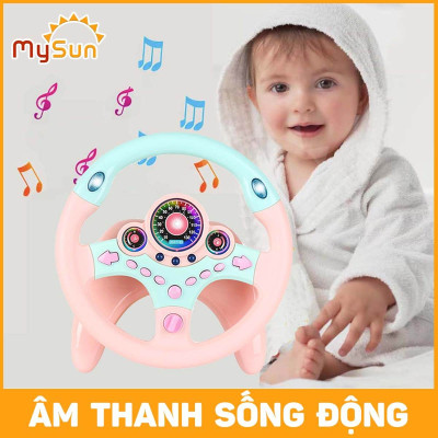 Vô lăng đồ chơi cho bé gắn xe ô tô bô lăng oto trẻ em  cao cấp có đèn nhạc tặng PIN MySun