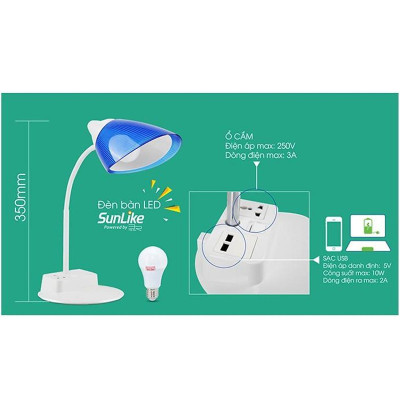 Đèn bàn LED chống cận 8W Rạng Đông RD-RL-40 (OC-USB)