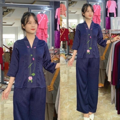 ĐỒ LAM ĐI CHÙA Bà Lai Lụa Pháp Cao Cấp