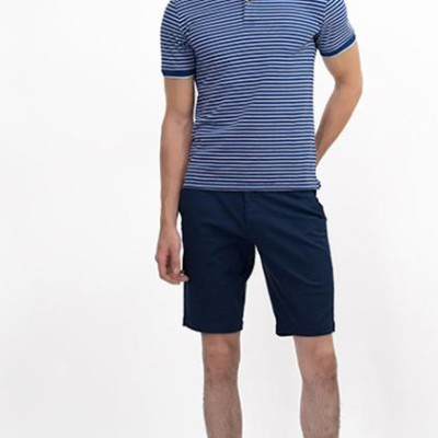 Áo Polo Nam Dệt Sọc Novelty NATMSNMCSR191045N - Xanh Dương Sọc Trắng