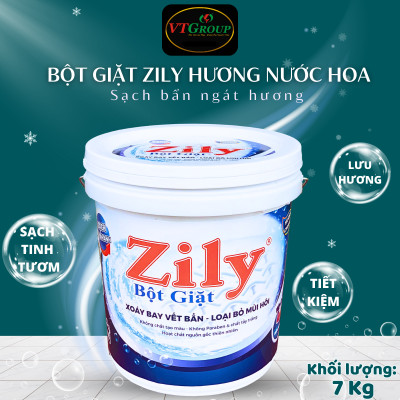 Bột Giặt Zily Xô 7Kg Hương Nước Hoa - Tặng 1 Dây Xả Vải Zily 10 Gói