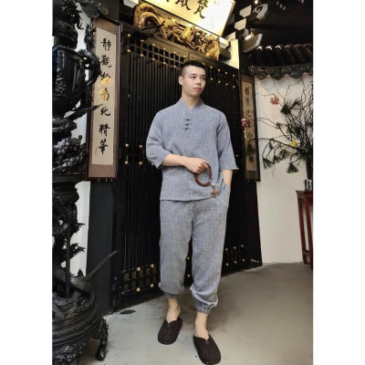 ĐỒ LAM ĐI CHÙA  Đồ Lam Đi Chùa Set Đồ Nam Cao Cấp S11