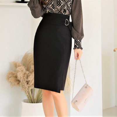 Chân váy bút chì kiểu dáng hàn quốc kèm nơ thắt sang trọng quyến rũ vải kaki thun co giãn, thoáng mát