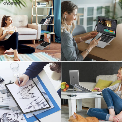 Giá đỡ laptop tản nhiệt gấp gọn Choetech H055 cho máy từ 9