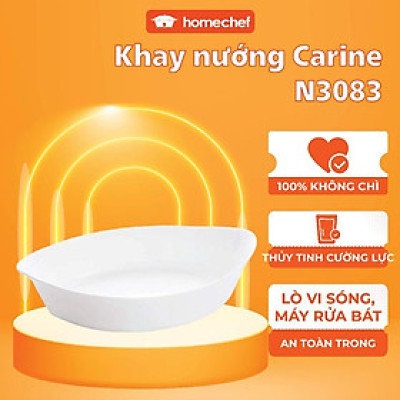 Khay nướng thủy tinh chịu nhiệt Luminarc Cuisine Carine 32x20 cm - N3083, dùng lò nướng, lò vi sóng | Hàng chính hãng