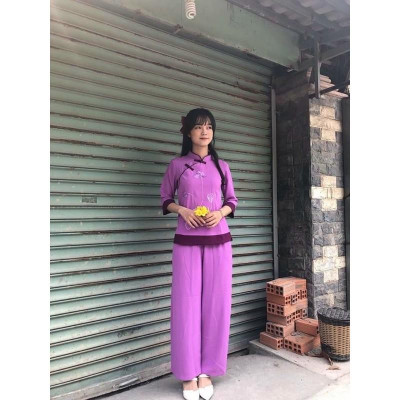 ĐỒ LAM ĐI CHÙA PHÁP PHỤC PHẬT GIÁO Cổ Tàu 2 Nút