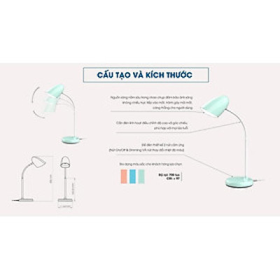 Đèn bàn bảo vệ thị lực Rạng Đông Model: RD-RL-38.PLUS 6W