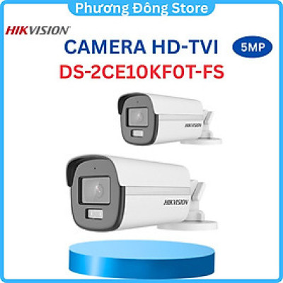 Camera HDTVI có màu ban đêm 5MP HIKVISION DS-2CE10KF0T-FS Hồng ngoại trợ sáng lên đến 20m - hàng chính hãng