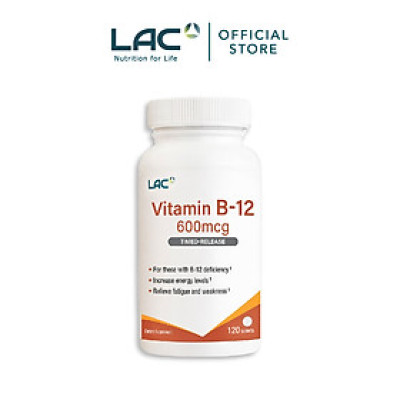 VIÊN UỐNG BỔ SUNG VITAMIN B12 GIẢM MỆT MỎI VÀ SUY NHƯỢC LAC VITAMIN B12 600MCG TIME-RELEASE (120 VIÊN)