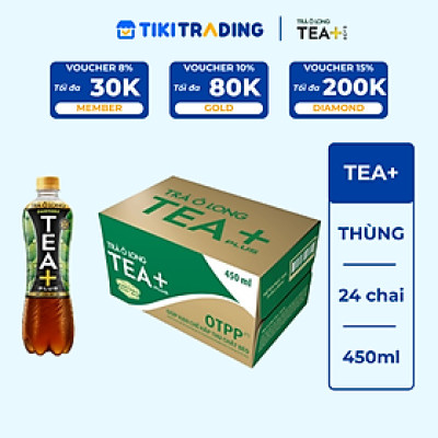 Thùng 24 Chai Trà Ô Long Tea+ Plus (450ml/Chai)