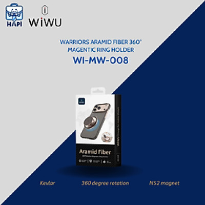 Hàng chính hãng WiWU Warriors Aramid Fiber 360° Rotation Magentic Ring Holder Wi-MW-008 nhỏ gọn, giữ vững điện thoại