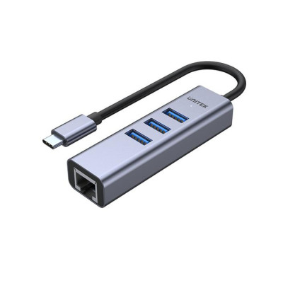 CÁP TYPE-C -> 3 USB 3.0 + LAN UNITEK H1904A - HÀNG CHÍNH HÃNG