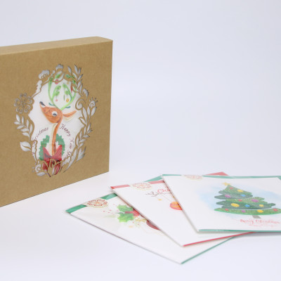 Combo 7 thiệp giáng sinh giấy xoắn, mẫu mã ngẫu nhiên - Quilling Arts Viet Net