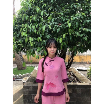 ĐỒ LAM ĐI CHÙA PHÁP PHỤC PHẬT GIÁO Cổ Tàu 2 Nút