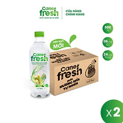 Combo 2 Thùng - Nước hương mía tự nhiên Cane Fresh 500ml 48chai/500ml/2Thùng