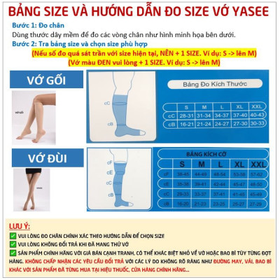 Vớ y khoa (vớ gối) Yasee, tất chống suy giãn tĩnh mạch (Vớ gới, màu da, hở ngón)