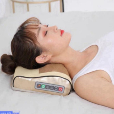 ( Loại 1) Gối massage cổ vai gáy, máy massage hồng ngoại 20 bi cao cấp hỗ trợ mát xa toàn thân