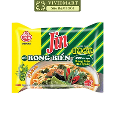 OTTOGI - Mì nấu Jin Rong biển Hải sản, Mì nấu rong biển Hải sản Jin, Mì Jin nấu rong biển Hải sản (120g/gói)