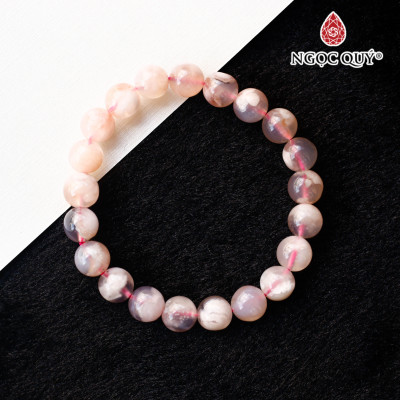 Vòng mã não hoa anh đào 8mm - Ngọc Quý Gemstones