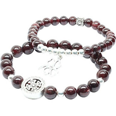 Cặp Vòng Garnet Ngọc Hồng Lựu (6mm) Mix Charm Bạc Ngọc Quý Gemstones VT76