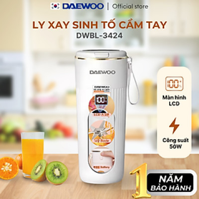 Ly Xay Cầm Tay DAEWOO DWBL-3424 (340ml) Hàng Chính Hãng - Ly Xay Sinh Tố, Trái Cây Mini tiện lợi, mạnh mẽ
