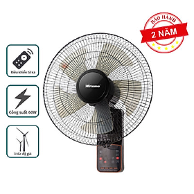 Quạt treo tường điều khiễn từ xa remote Mitomo FTT-60AE hàng chính hãng