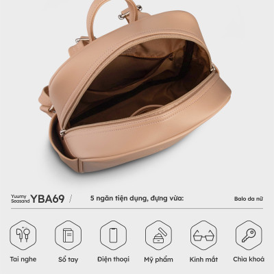 Balo Yuumy ( Thời trang nữ tiện lợi cỡ trung - Balo da Seasand YBA69 )