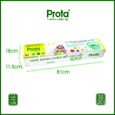 [CHÍNH HÃNG] Nhà banh, kiêm làm cũi kết cấu chân gỗ cao cấp Prota + tặng Đồng hồ ghép hình cao cấp