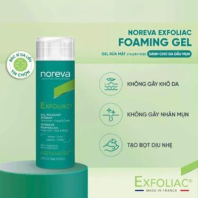 Sữa rửa mặt Noreva Exfoliac intensive foaming gel 200mL