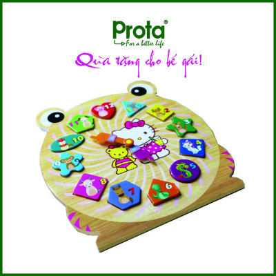 [CHÍNH HÃNG] Nhà banh, kiêm làm cũi kết cấu chân gỗ cao cấp Prota + tặng Đồng hồ ghép hình cao cấp