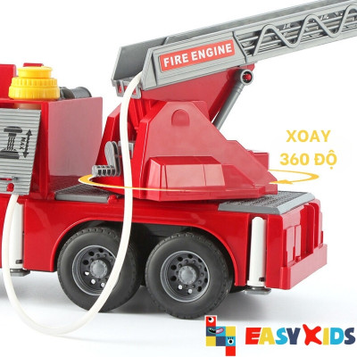 Xe Cứu Hỏa Đồ Chơi Cỡ Lớn, Đồ Chơi Xe Cứu Hỏa Mô Hình 1:12 Cho Bé Có Đèn Nhạc
